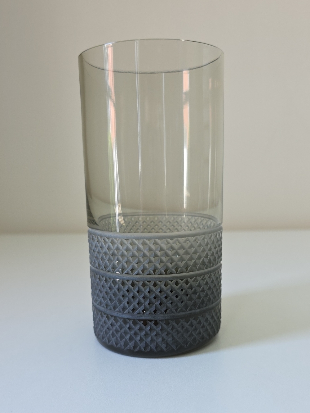 Tiffany & Co. Diamond Point Smoke Tall Glass.